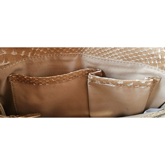 Herve Leger Womens Quilted Bag Tan Gold Snake Chain Strap Handbag Lamb Leather - Picture 9 of 16